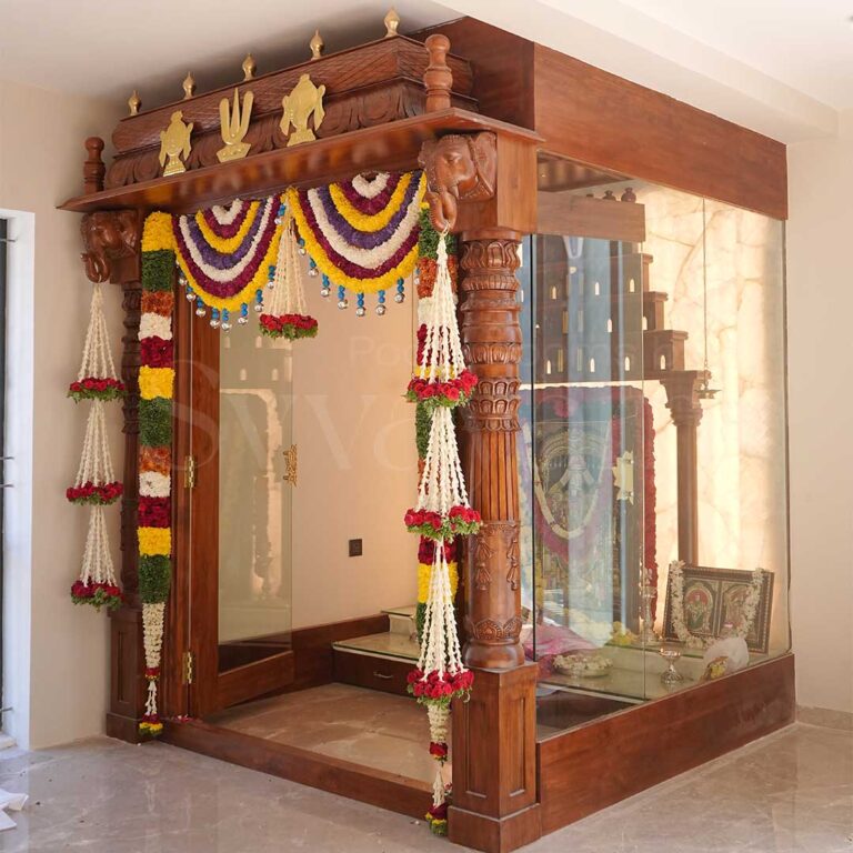Devghar Design in Hall | Living Room Mandir Design | Luxury Mandir Design